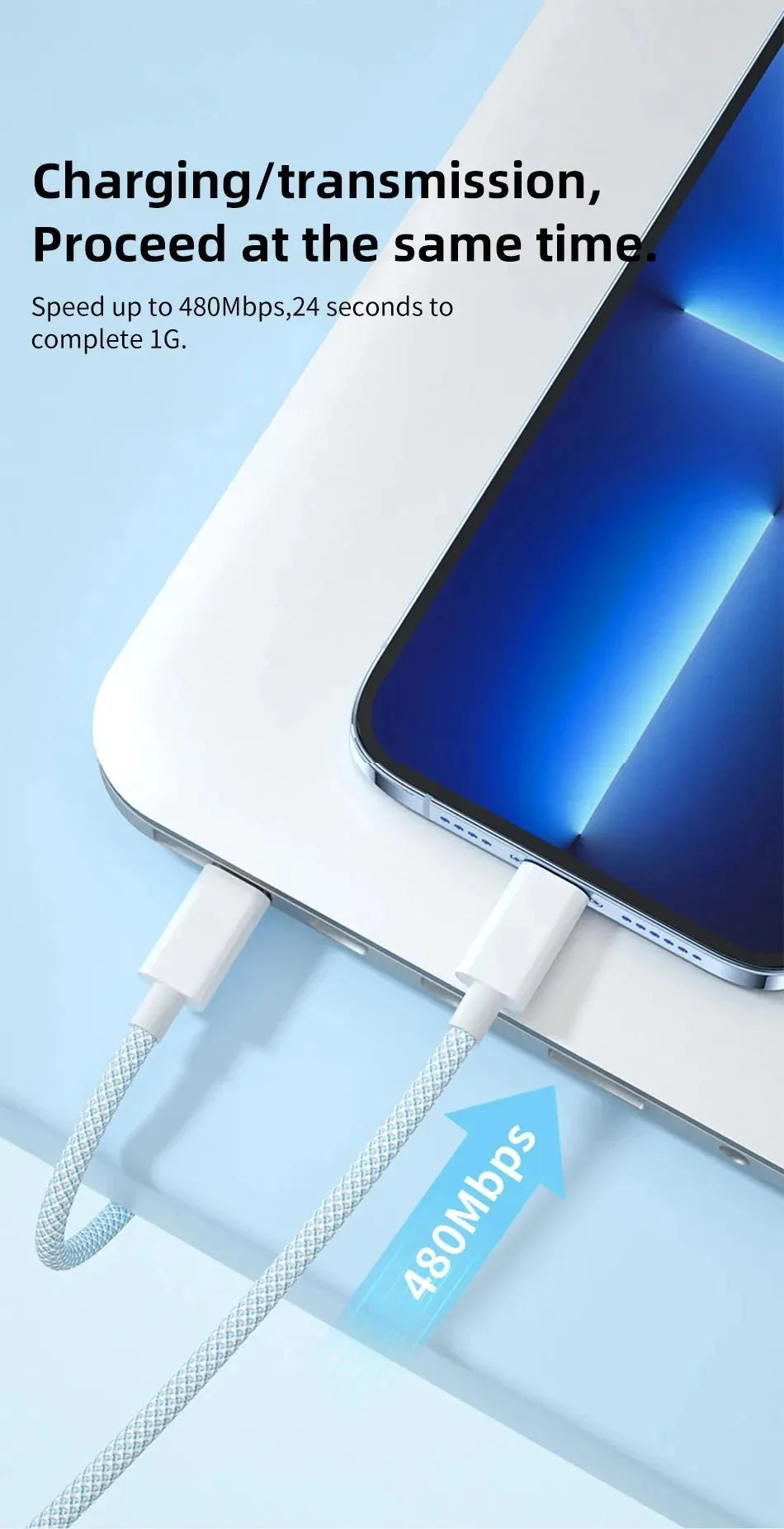 USB Typ-C auf Typ-C Kabel | 60W 6A Schnelllade- und Datenübertragungskabel