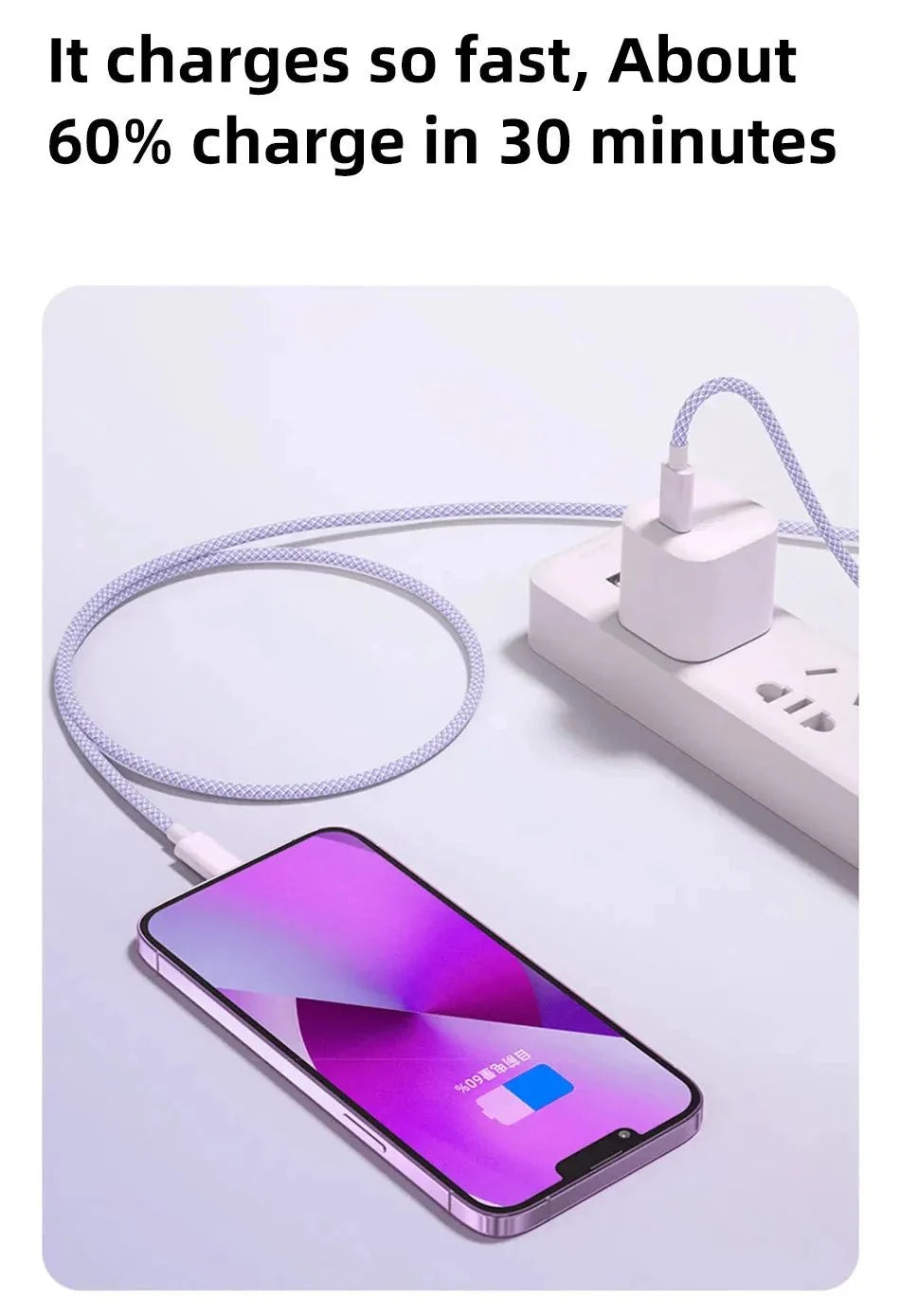 USB Typ-C auf Typ-C Kabel | 60W 6A Schnelllade- und Datenübertragungskabel