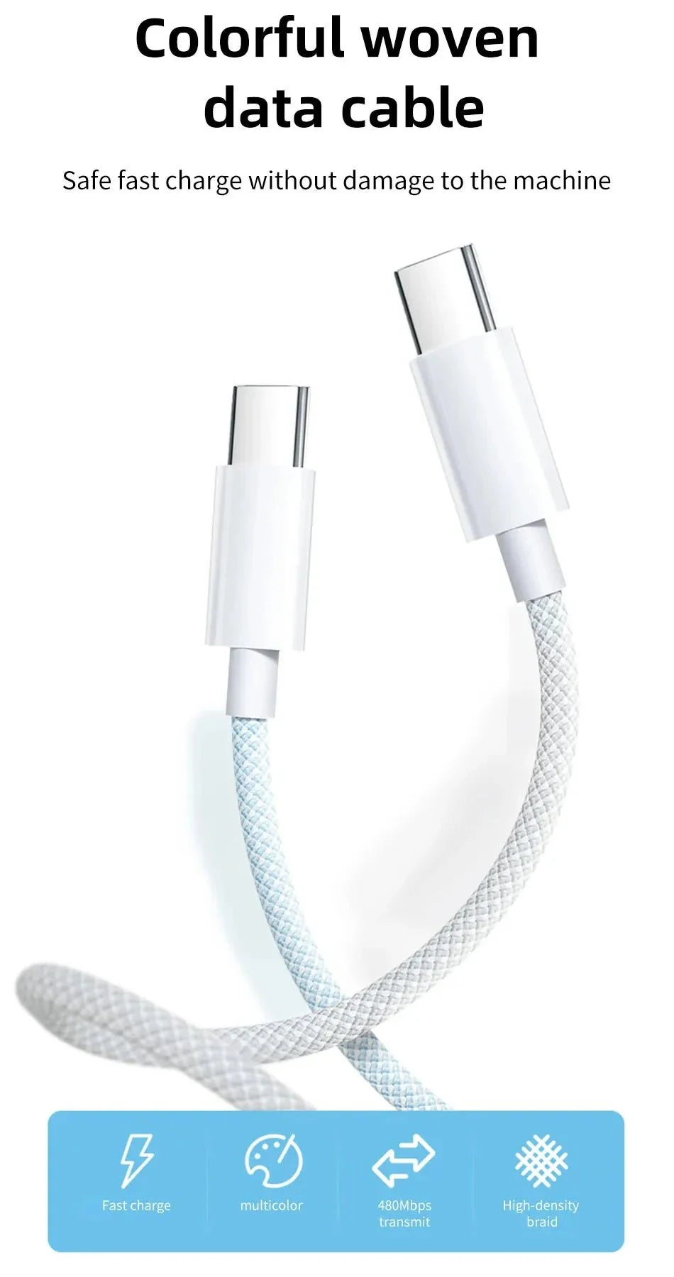 USB Typ-C auf Typ-C Kabel | 60W 6A Schnelllade- und Datenübertragungskabel